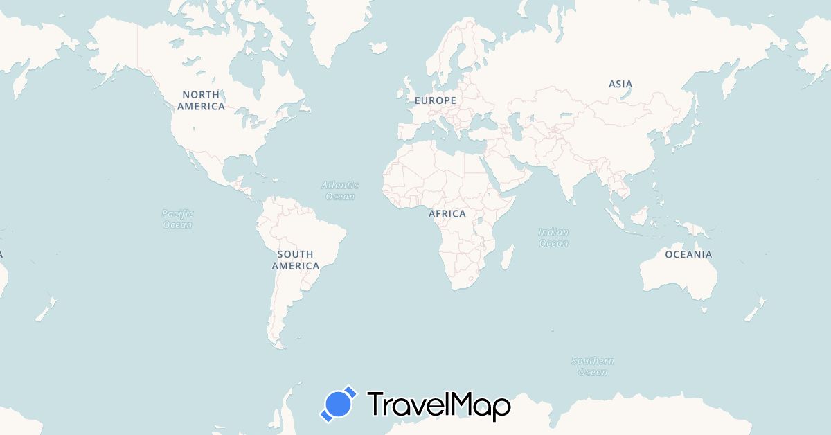TravelMap itinerary: driving in Germany, France, Morocco (Africa, Europe)